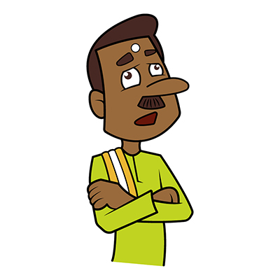 South indian man is unhappy