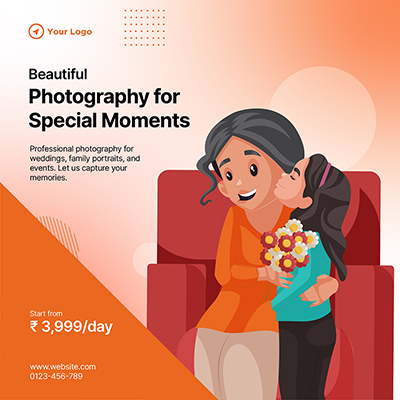 Special moment photography on banner template