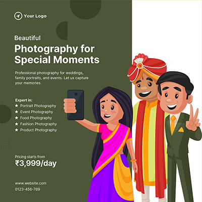 Special moment photography with banner template