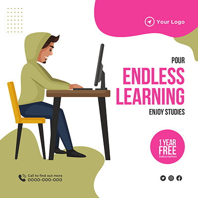 Template banner post of online learning courses