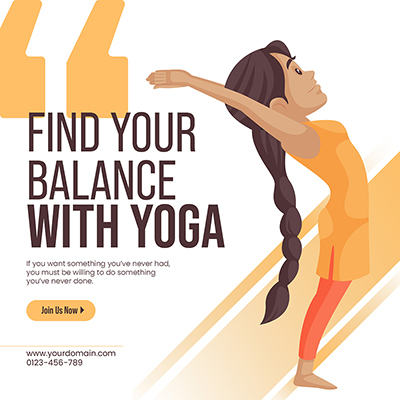 Yoga classes banner design template