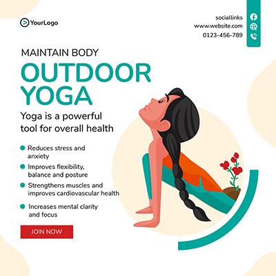Yoga classes banner template post