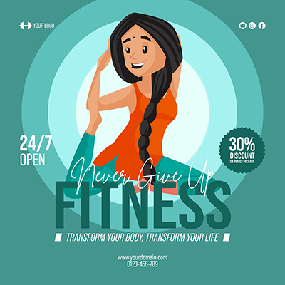Yoga fitness classes banner template