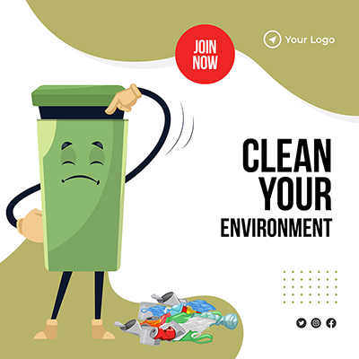 Banner template for clean environment poster