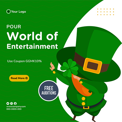 Banner template for entertainment concept post