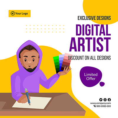 Banner template of digital artist exclusive design