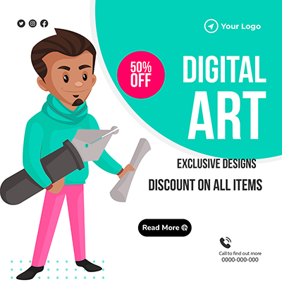 Banner template of digital artist exclusive designs