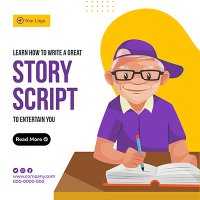 Banner template of entertainment film story script