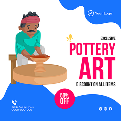 Banner template of exclusive pottery art