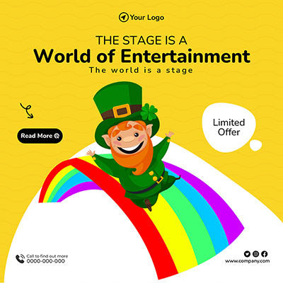 Banner template with entertainment concept design