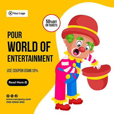 Banner template with the entertainment concept poster