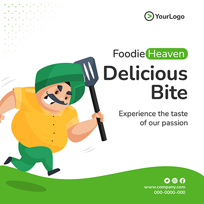 Delicious food heaven banner template design