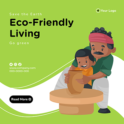 Eco friendly living banner template post