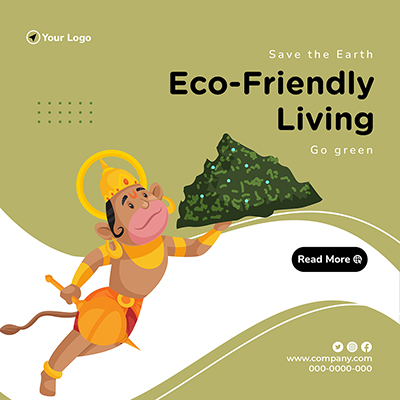 Eco friendly living business banner poster template