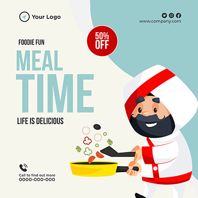 Food menu and restaurant banner post template