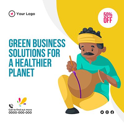 Go green and save earth banner template post