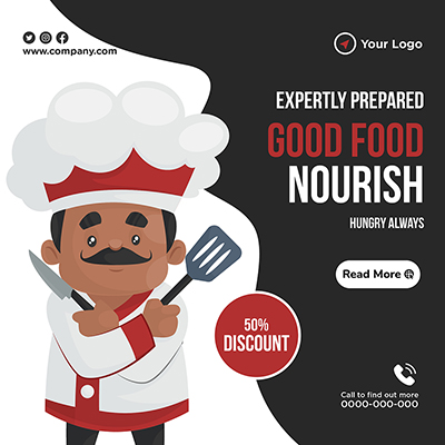 Good food delight banner poster template