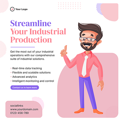 Industry production solutions banner template
