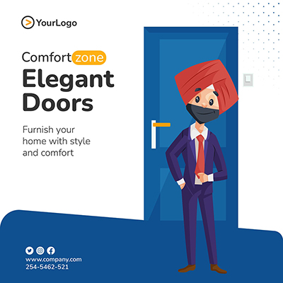 Modern door furniture banner template