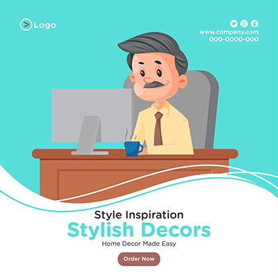 Modern home decor banner template post