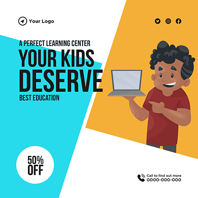 Online learning center poster banner template