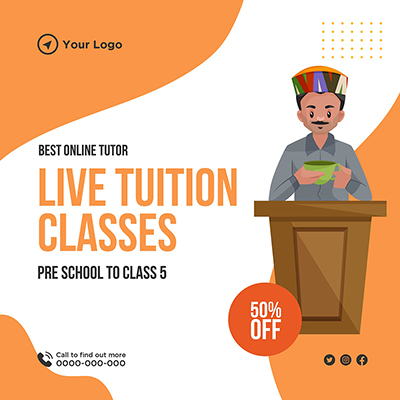 Online tuition classes banner template post