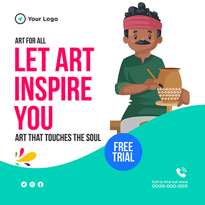 Painting art concept banner post template