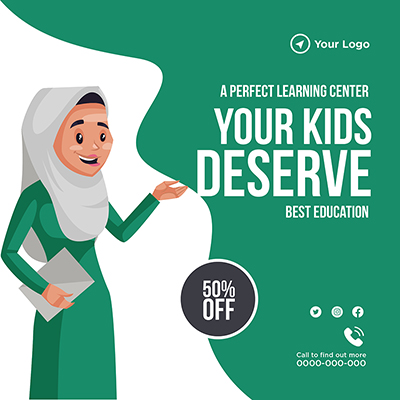 Perfect learning center banner post template
