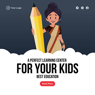 Perfect learning center banner template post