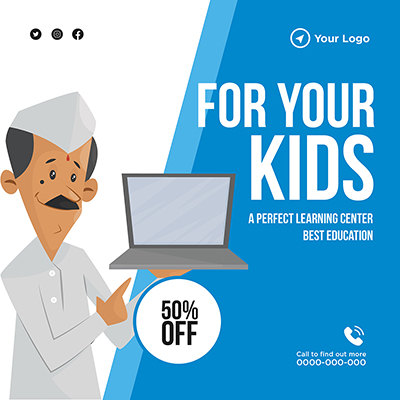 Perfect learning center web banner template