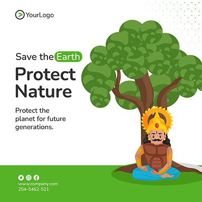 Protect nature environment banner post template
