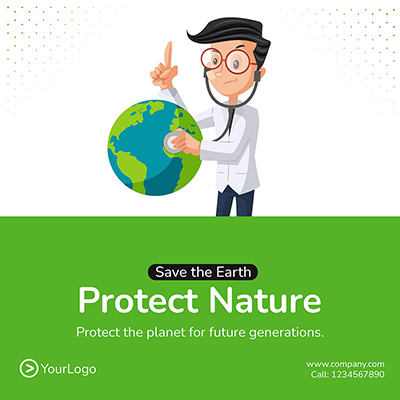 Protect nature environment banner template