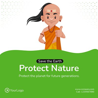 Protect nature environment banner template poster