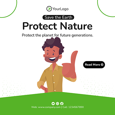 Protect nature save earth template post banner