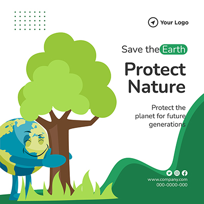 Save earth protect nature template banner post