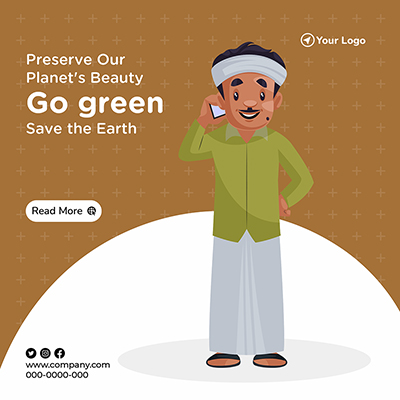 Save the earth poster template banner
