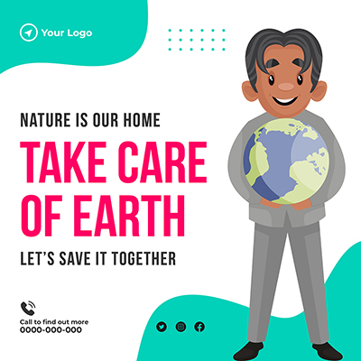 Save the earth template banner