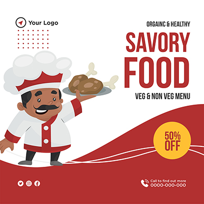 Savory food delights banner post template