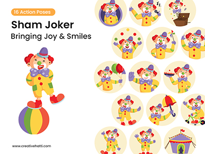 Sham Joker Bringing Joy and Smile Vector Bundle