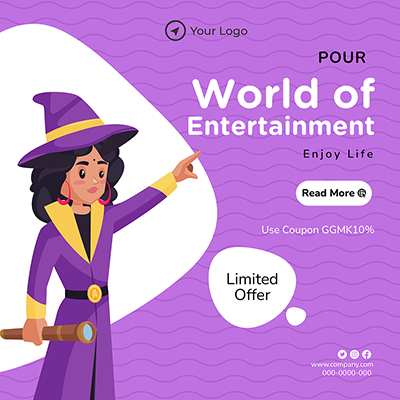 Template banner for entertainment concept design