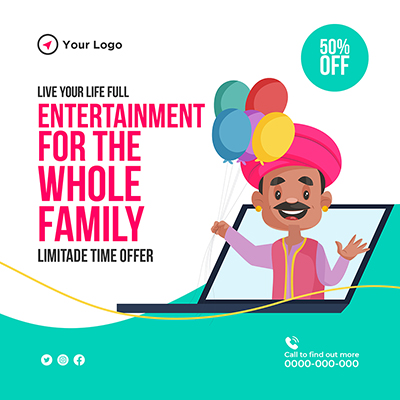 Template banner of entertainment concept design