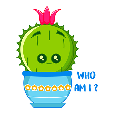 Cactus plant character with the sad face