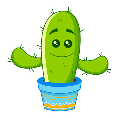Character of the happy cactus plant
