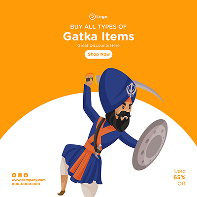 Discounts on gatka items banner template post