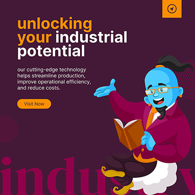 Industrial production services post on banner template