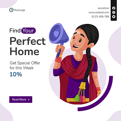 Real estate homes poster banner template