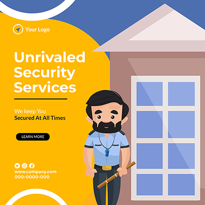 Security guard services banner design template