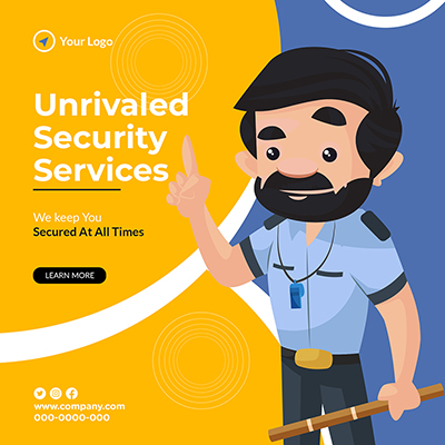 Security guard services banner template design