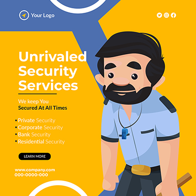 Security guard services banner template poster