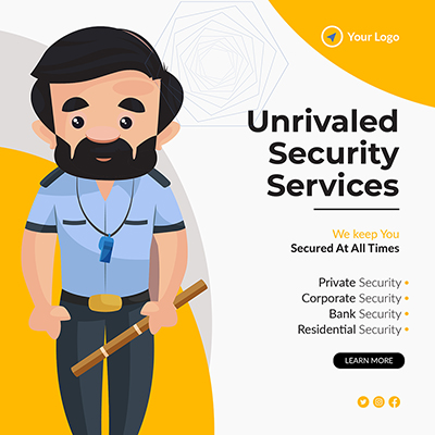 Security guard services poster banner template
